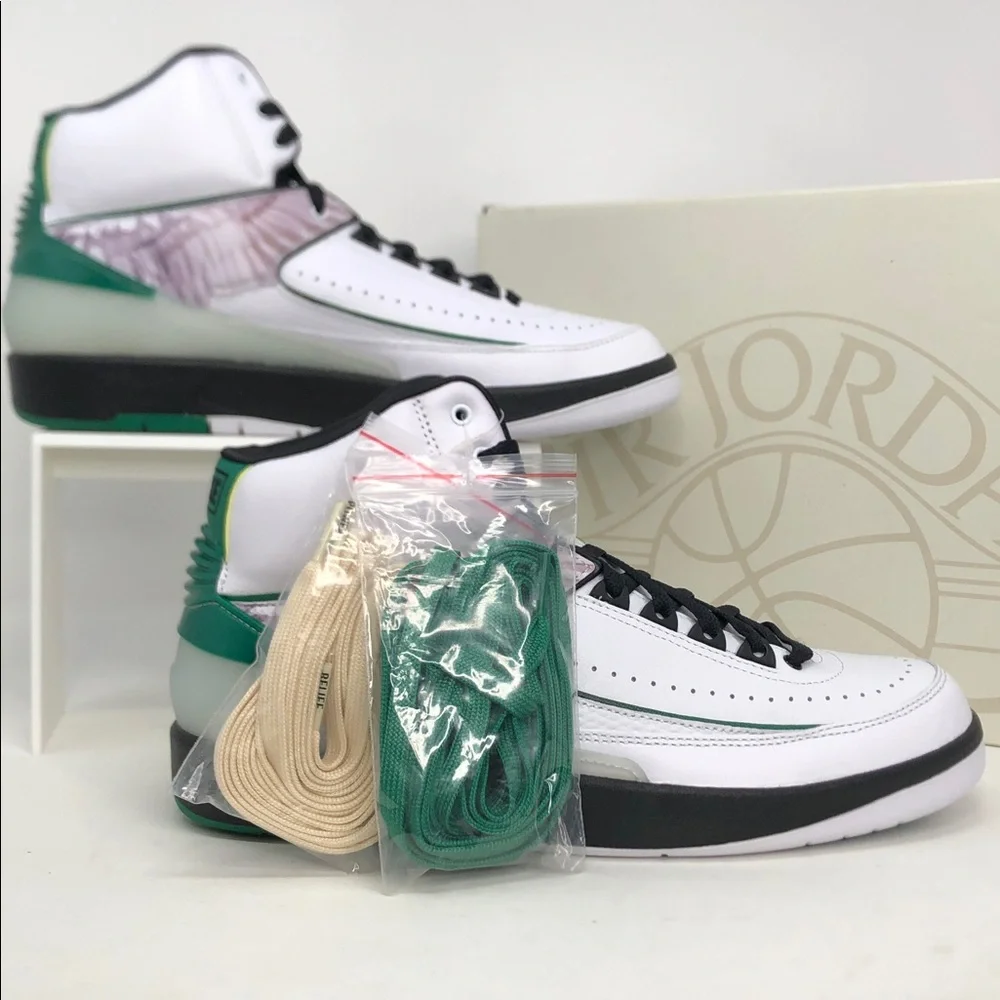 Nike Air Jordan 2 Retro H Wings DZ7391-103 White Green Men’s Sneakers - Size 9